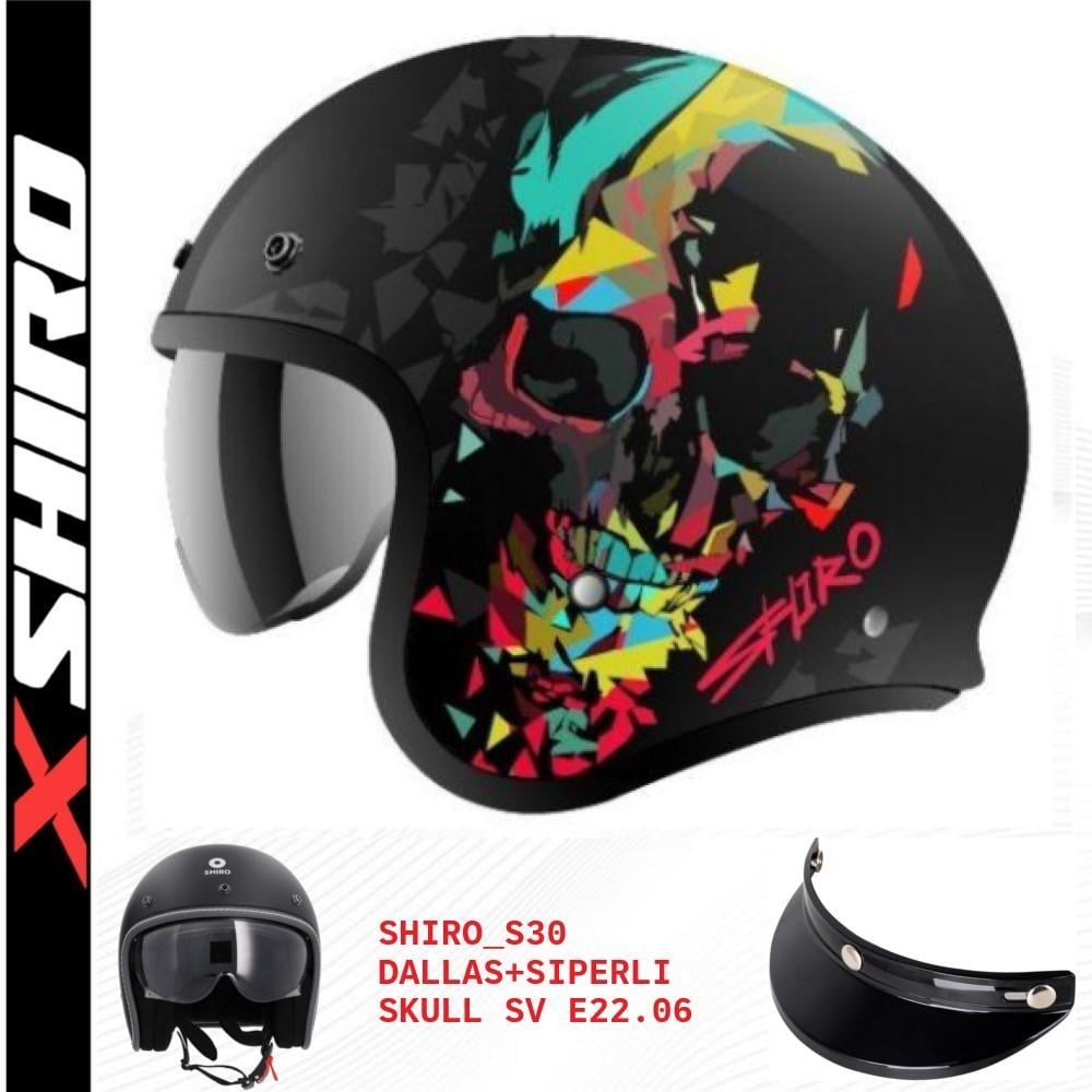 Shiro JC Dallas Skull Açık Kask