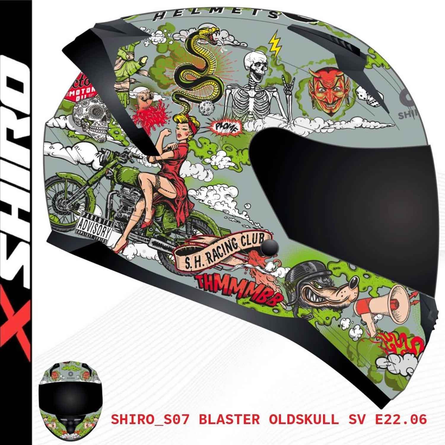 Shiro Shadow Skull Candy Kapalı Kask