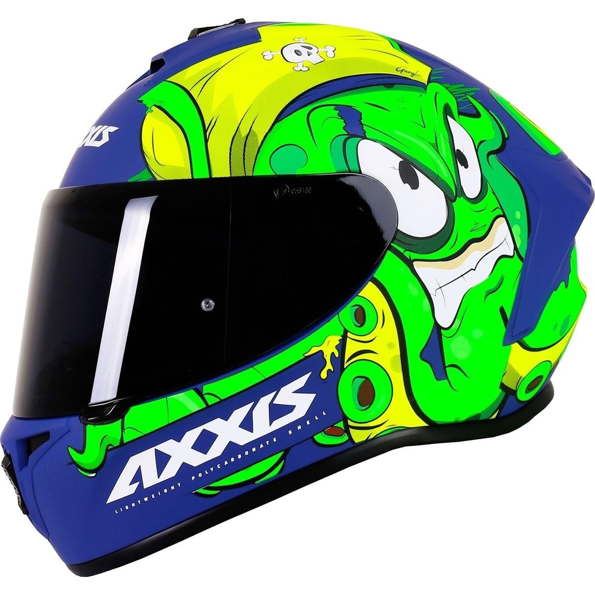 Axxis Draken Garglen Matt Fluor Green Full Face Motosiklet Kaskı0