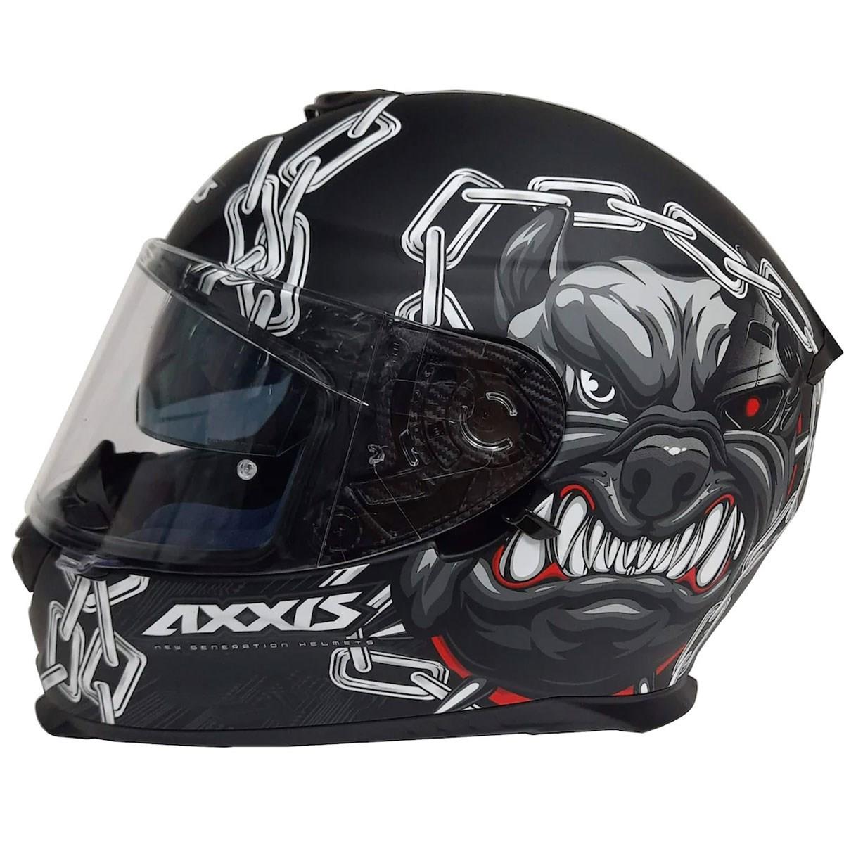 Axxis Eagle Sv Cyber Bull Matt Black Full Face Motosiklet Kaskı0