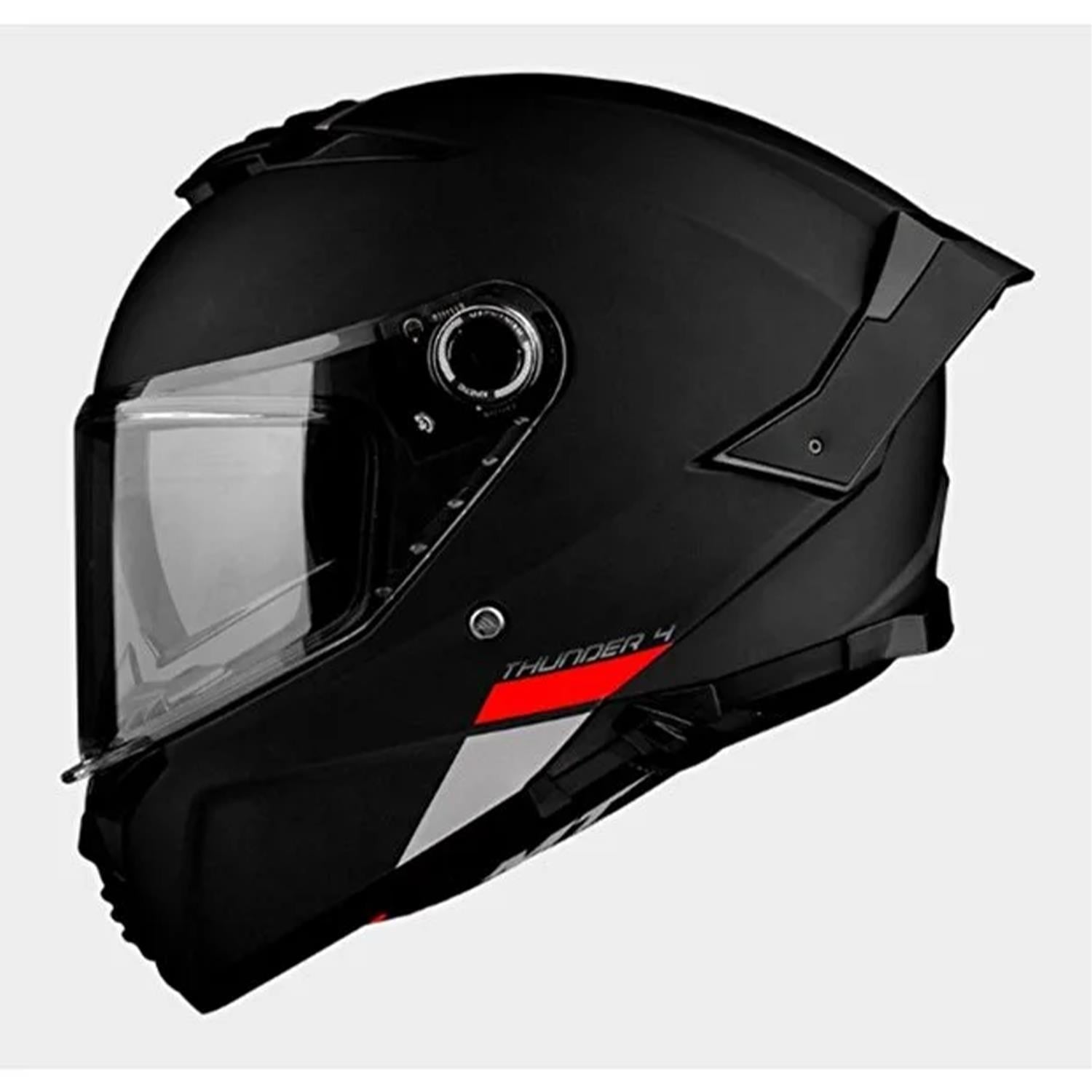 MT Kask Thunder 4sv Solid A1 Mat Siyah - Iç Güneş Vizörlü