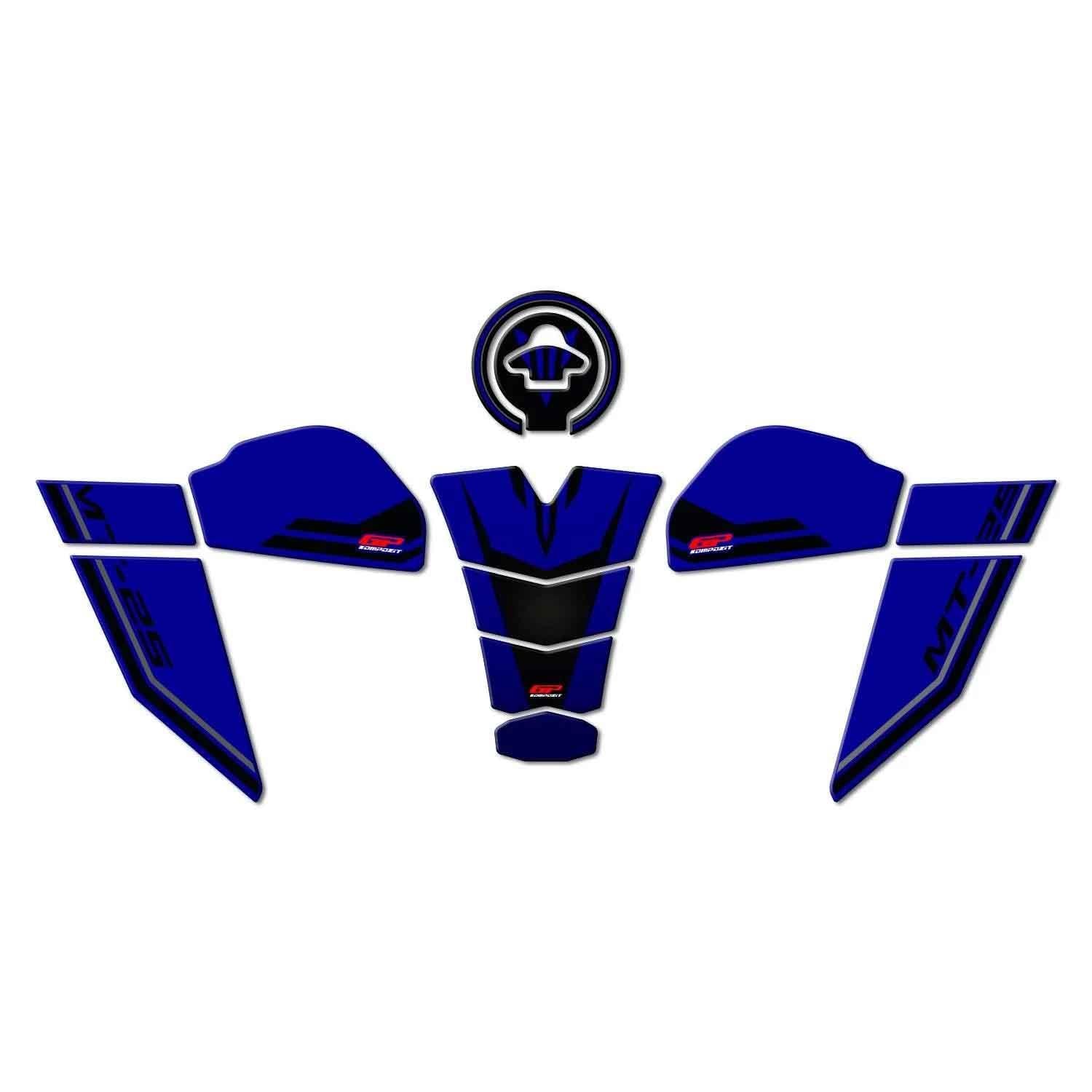 GP Kompozit Yamaha MT-25 2020-2024 Uyumlu Tank Pad Seti Mavi