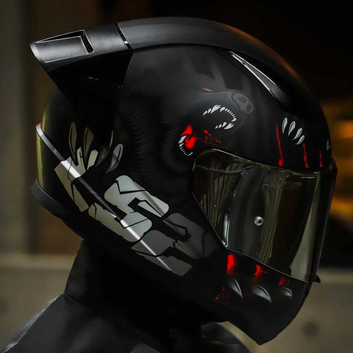 Ls2 Rapid 2 Clawn Race Full Face Motosiklet Kaskı Yarış Spoiler +  Siyah Vizörlü