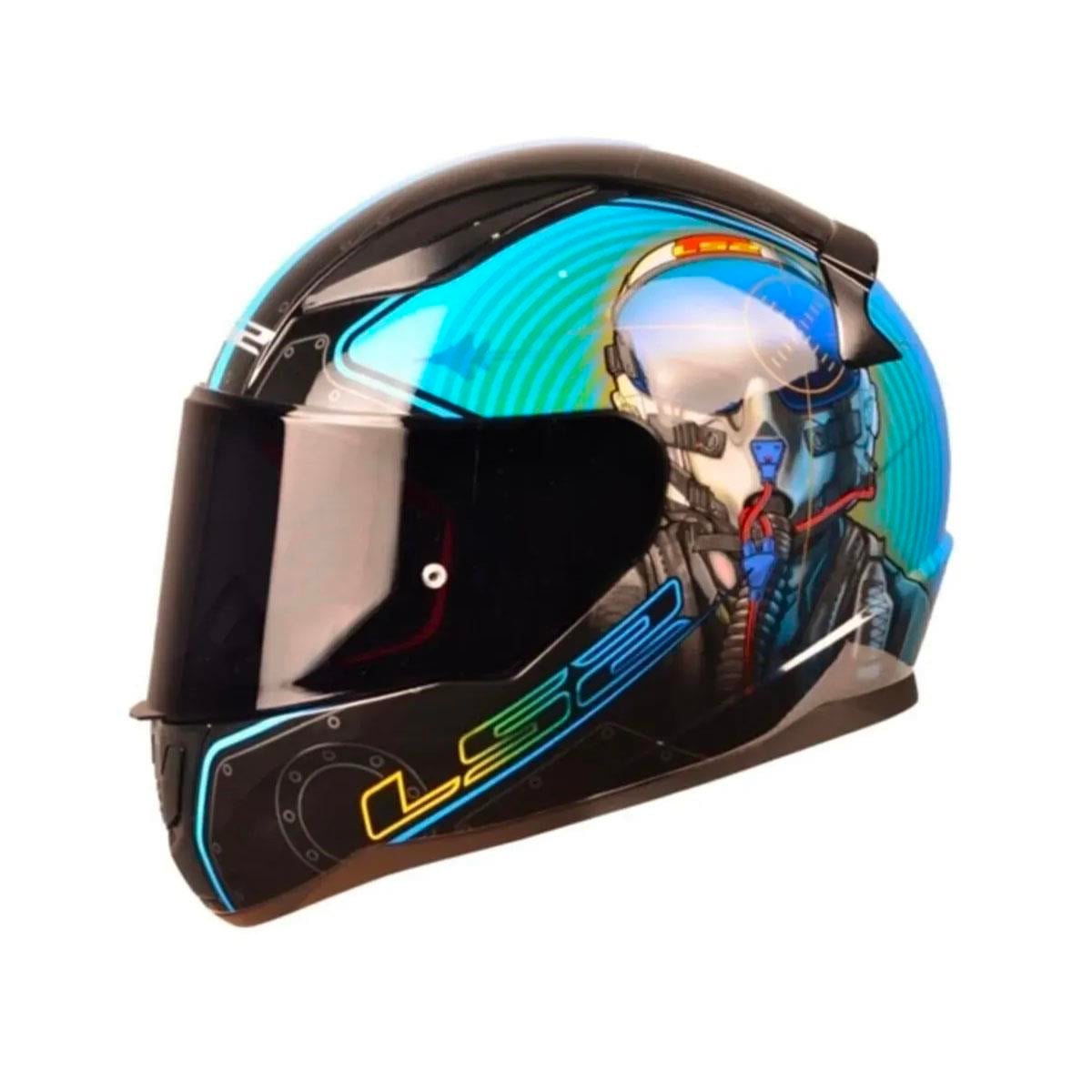 Ls2 Rapid Mach II Full Face Motosiklet Kaskı - Siyah Vizörlü