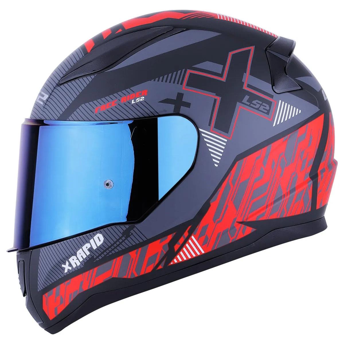 Ls2 Rapid Xtreet Full Face Motosiklet Kaskı - Şeffaf + Gökkuşağı