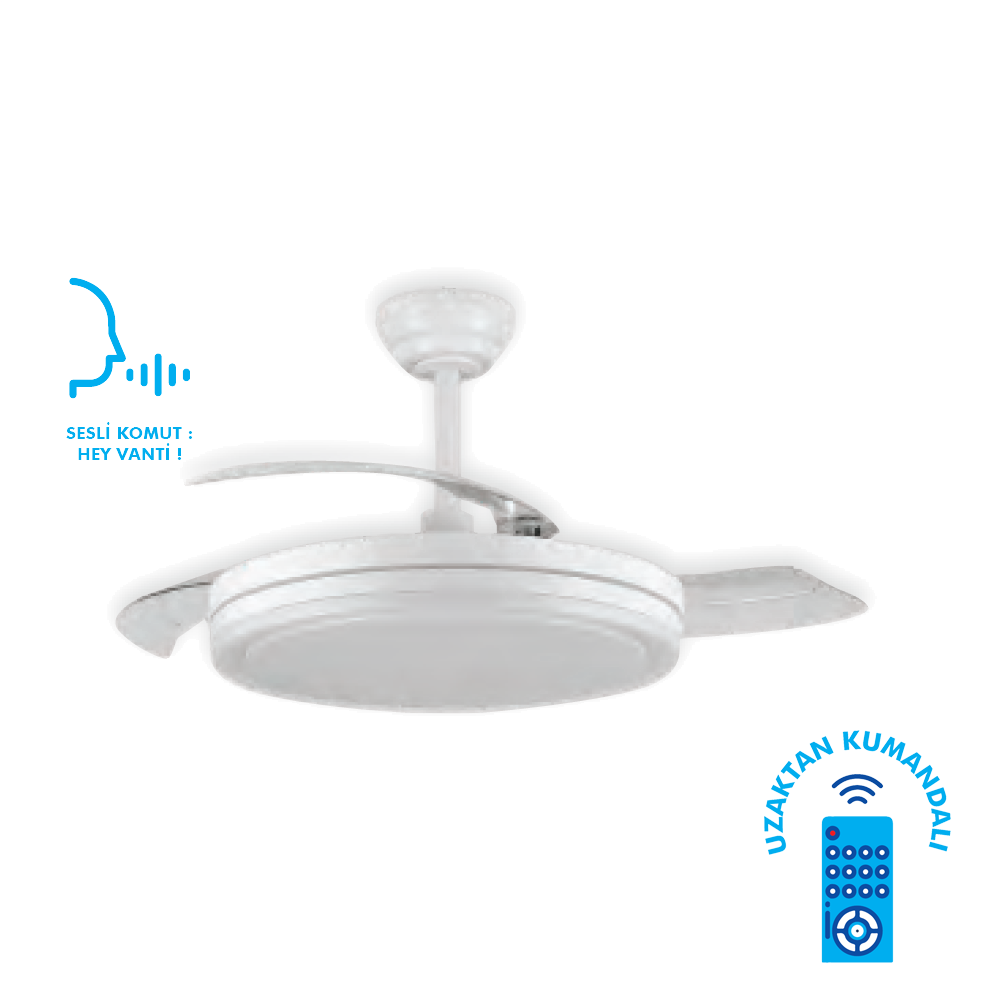 VantilatörVantiVanti KCF307 Smart Aydınlatmalı Uzaktan Kumandalı Tavan Vantilatör