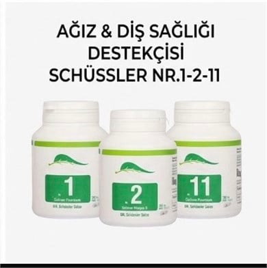 Schüssler Tuzları Nr.1-2-11 Ağız Diş Sağlığı Destekçi Kürü 400 Tablet x 3 Kutu