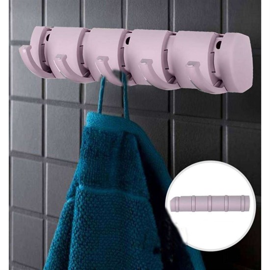 5 Kancalı Renkli Lunia Banyo Askısı, Mutfak Banyo Askısı