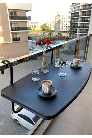Askılı Balkon Masası, Pratik Katlanır Balkon Masası 40x80 Cm