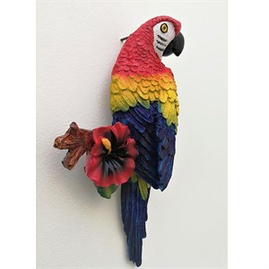 Renkli Dalda Duran Dekoratif Papağan Duvar Süsü