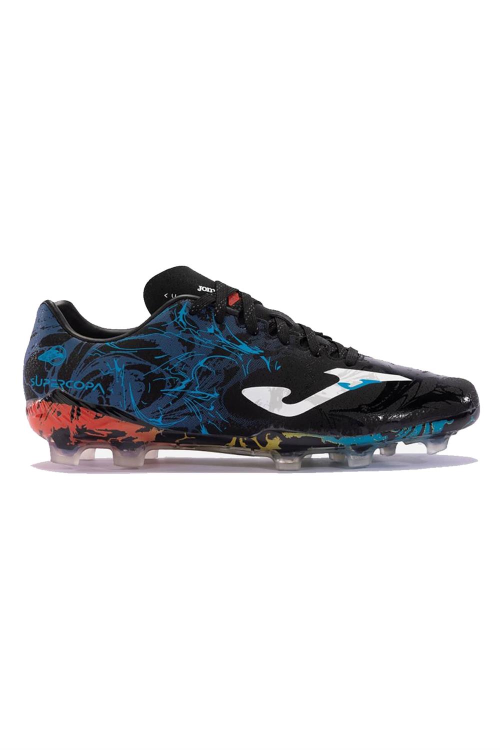 Joma Super Copa 2441 Negro Azul Fırm Ground Erkek Krampon Sups2441Fg