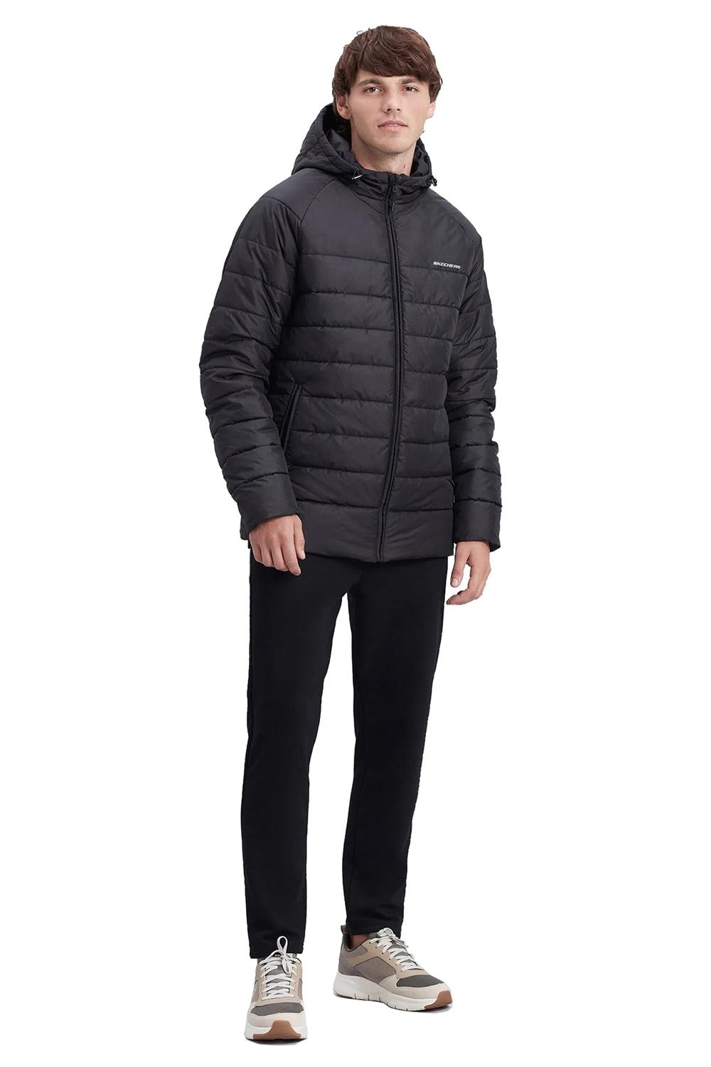 Skechers M Panel Hooded Erkek Siyah Mont S212041-001