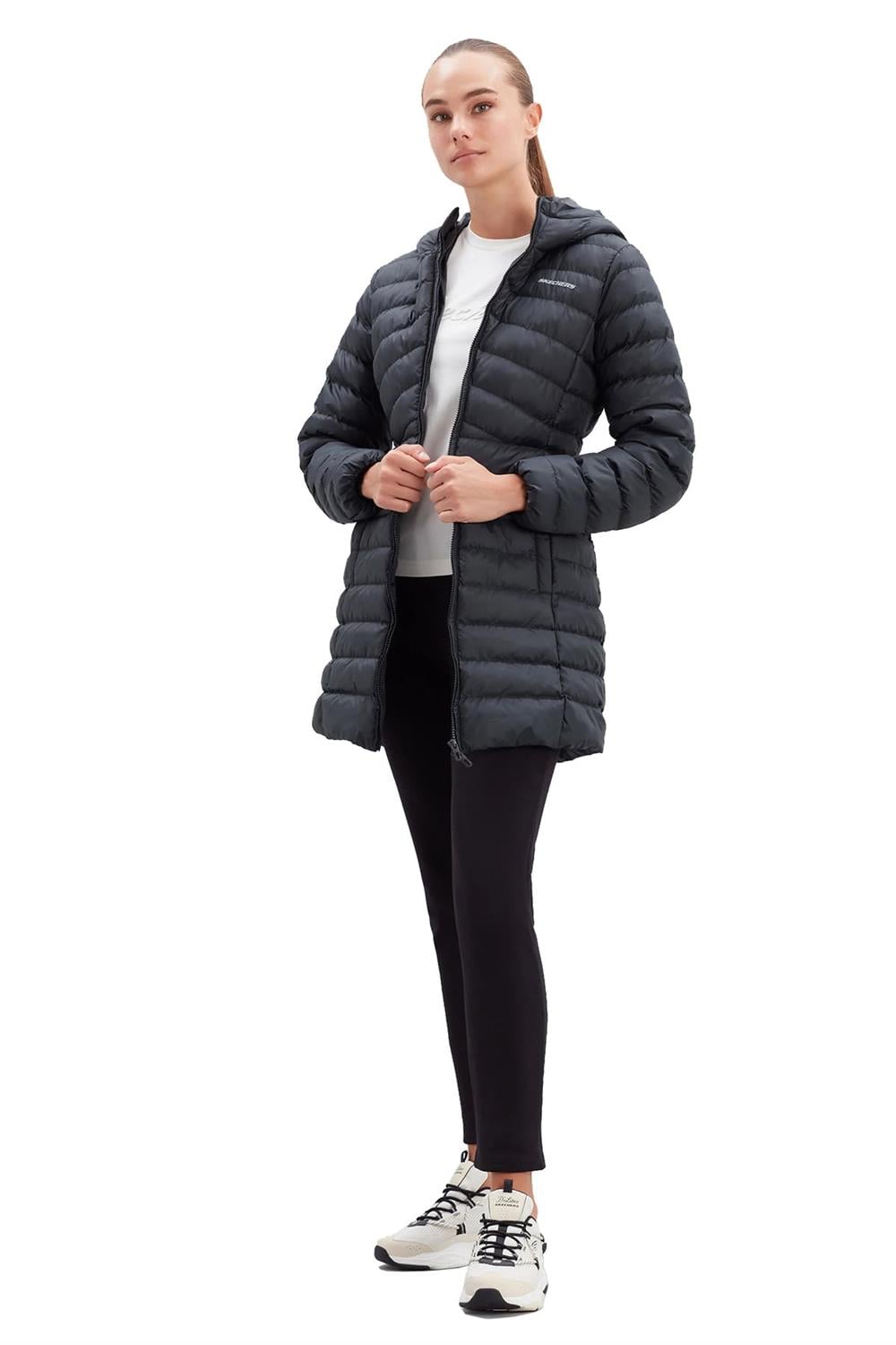 Skechers W Essential Maxi Length Hooded Kadın Mont S212005-001