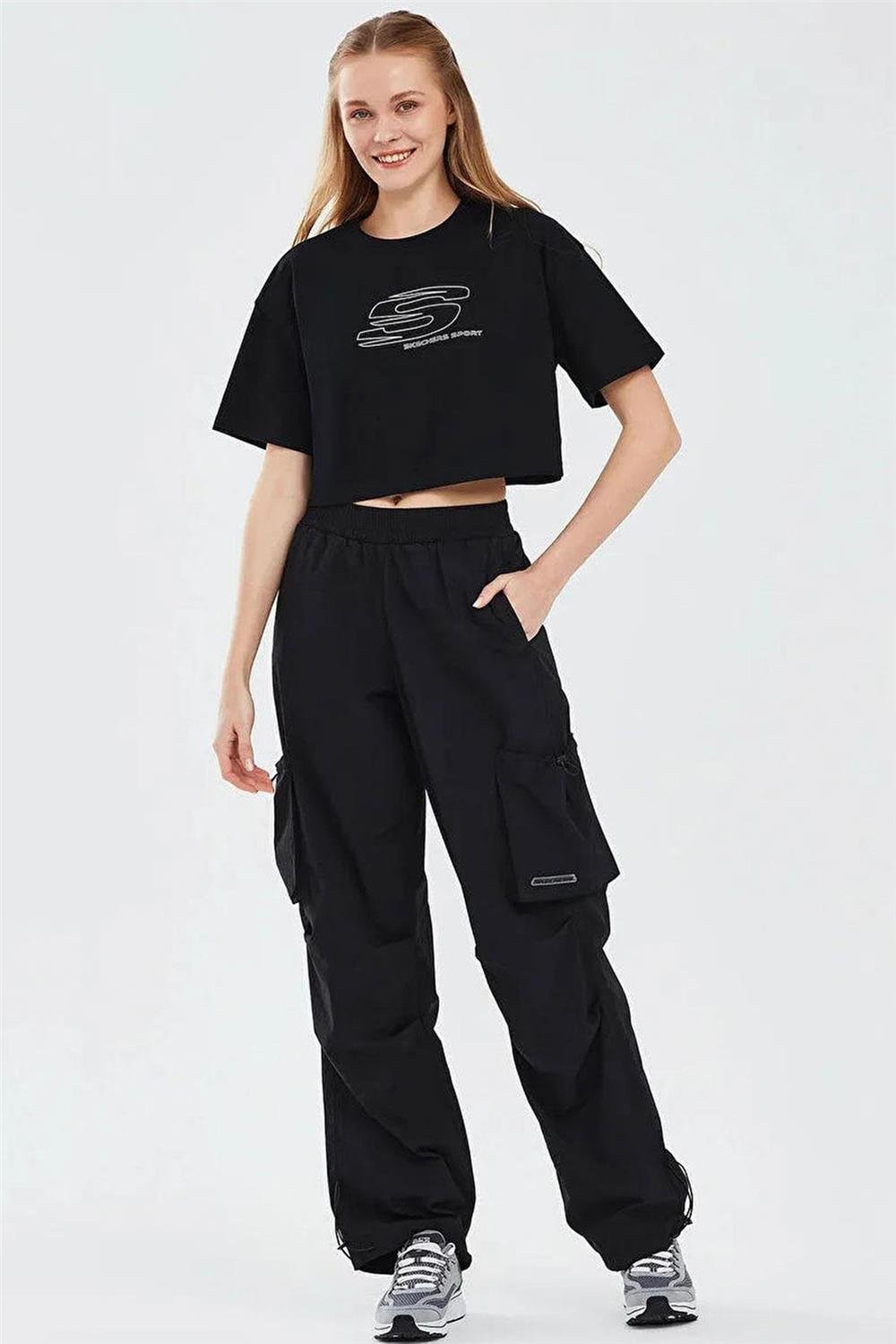 Skechers  W Micro Wide Leg Pant Kadın Eşofman Altı S2510121-001