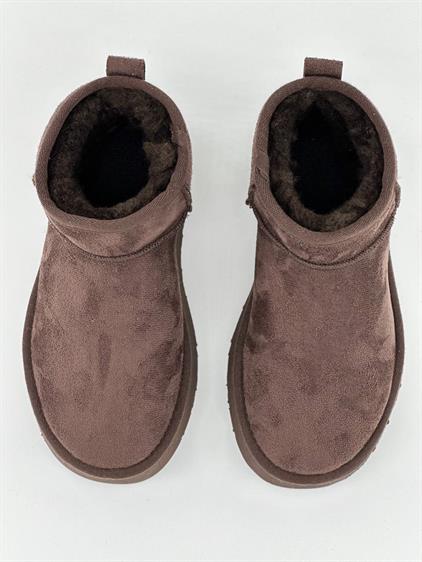 Elagance Acı Kahve Süet Kadın Bot İçi Tüylü
