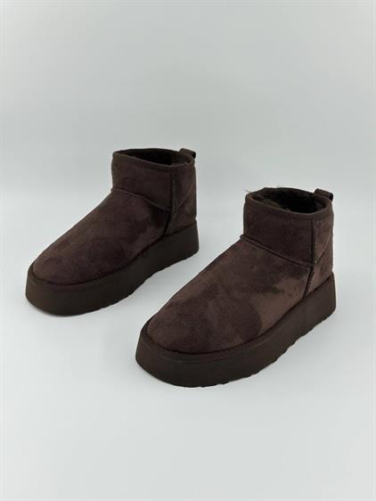 Elagance Acı Kahve Süet Kadın Bot İçi Tüylü