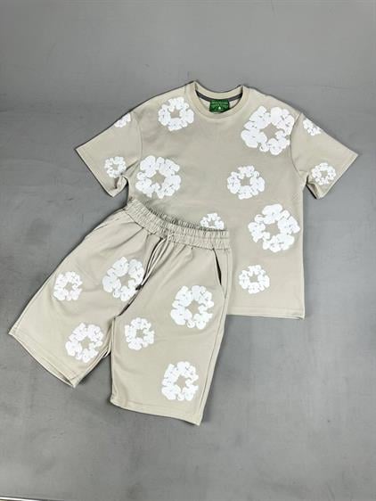 Elagance Denim Tears Takım Bej HqTakımlarEla925