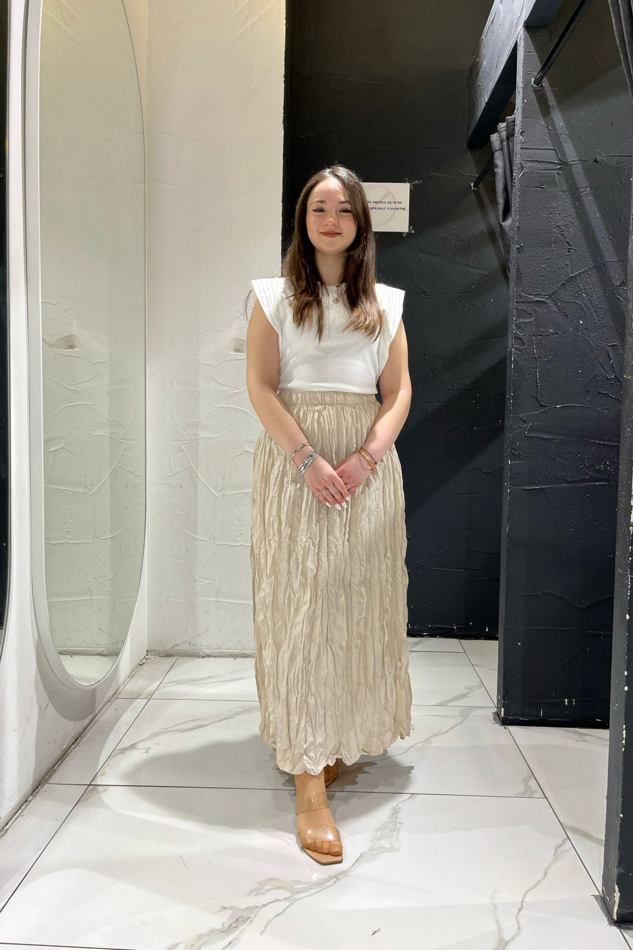 MODABEF UZUN KRAŞ ETEK BEJ 2025-1 