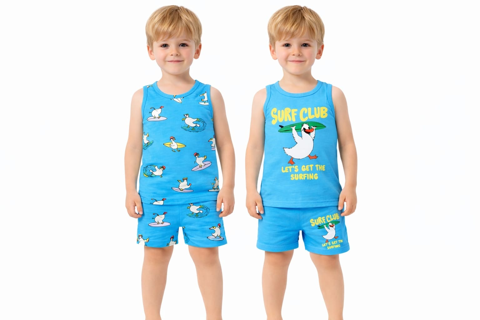 Ördek-Surf culb Erkek Çocuk Atlet Boxer 2-11 Yaş Takım
