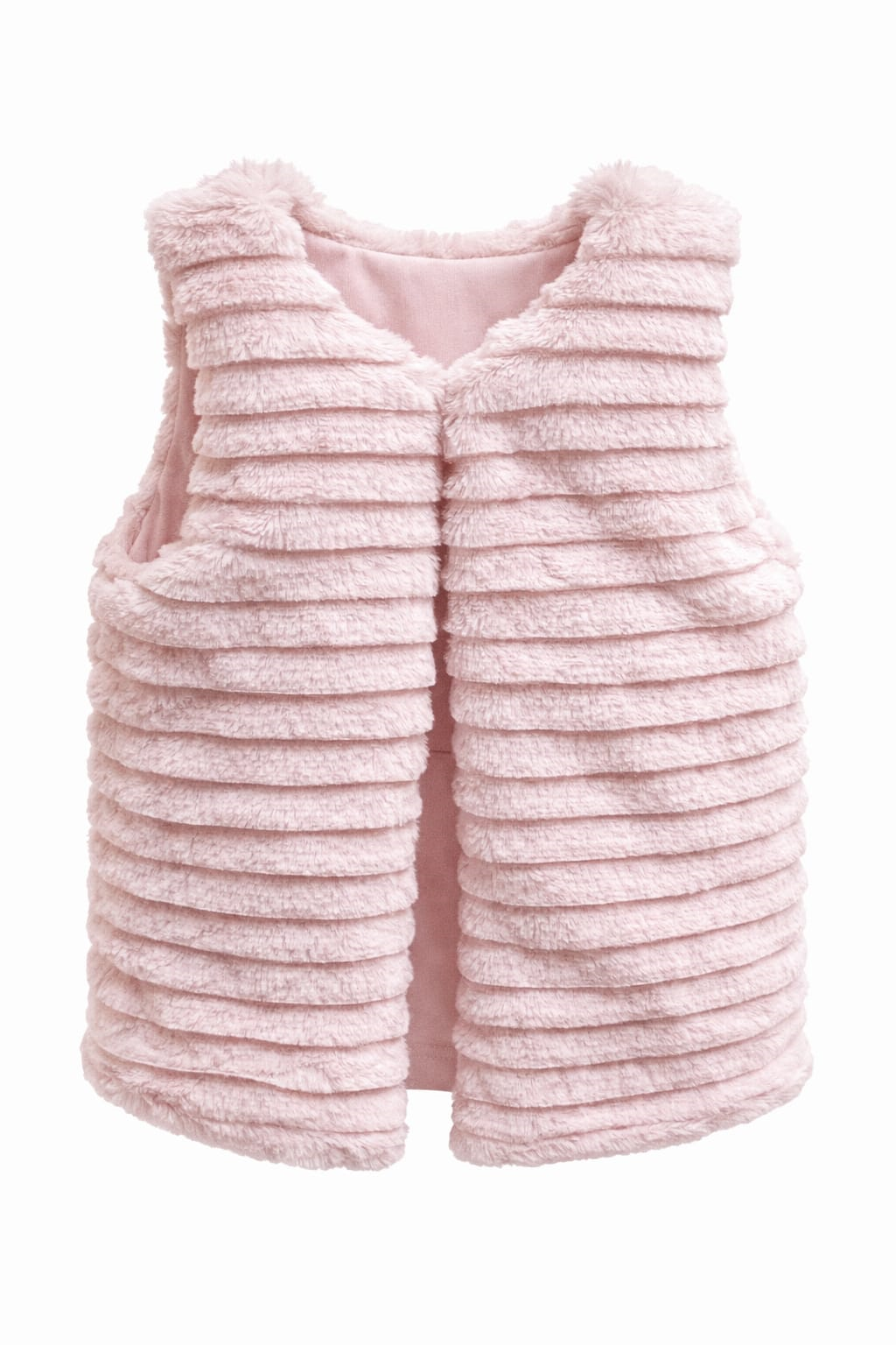 2/13 yaş toz pembe kız çocuk peluş yelek 