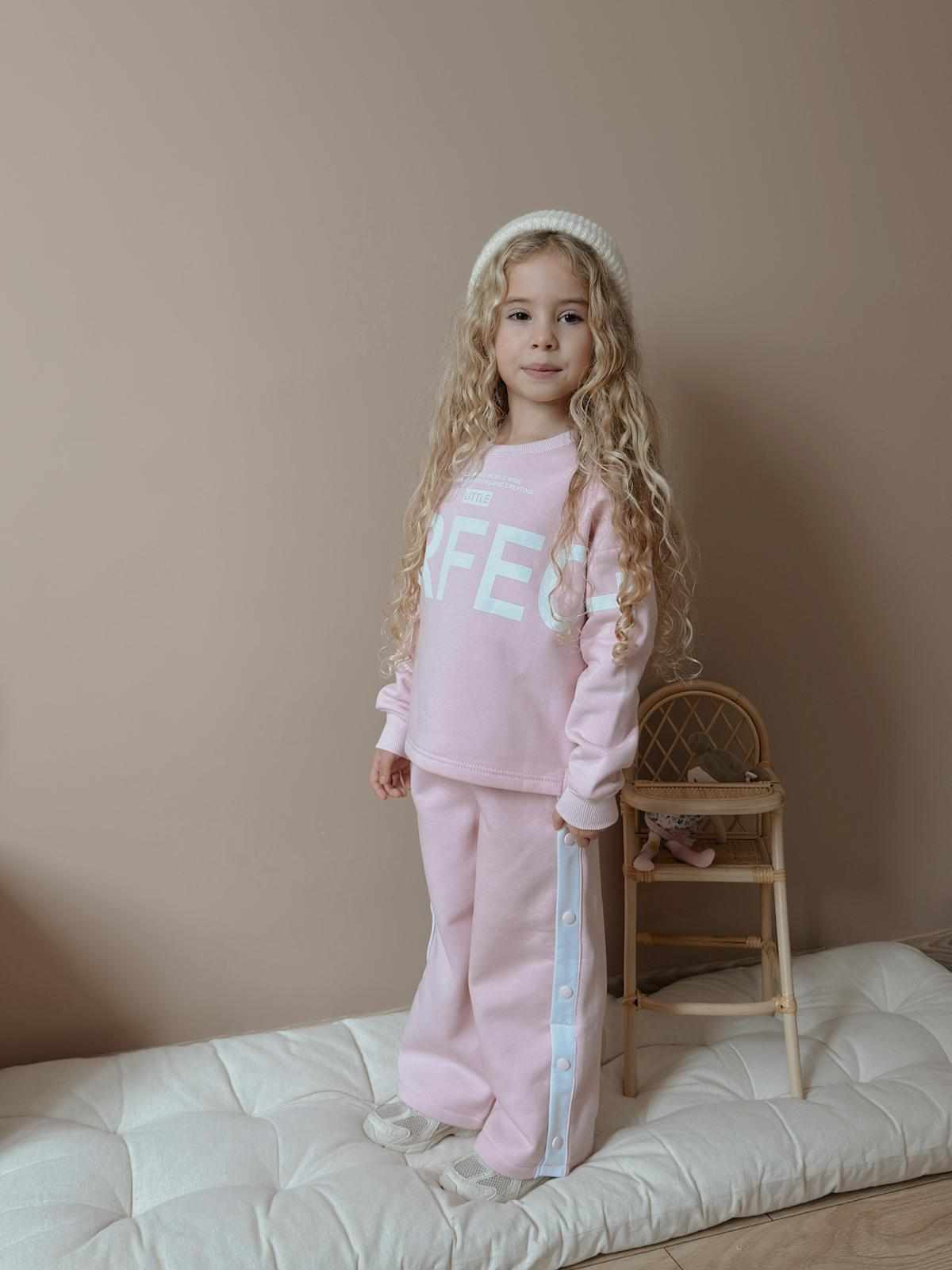 Perfect Yazılı İçi Şardonlu  5-14 Yaş Kız Takım Pembe