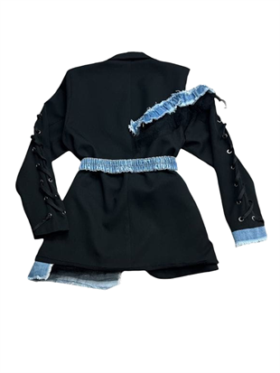 Eleganz Siyah - Mavi Ceket 