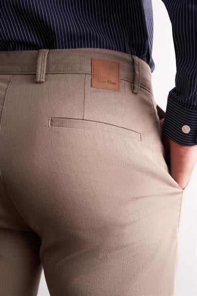 Koyu Bej Yan Cep Düz Paça Pamuklu Slim Fit Chino Casual Pantolon 1003255165