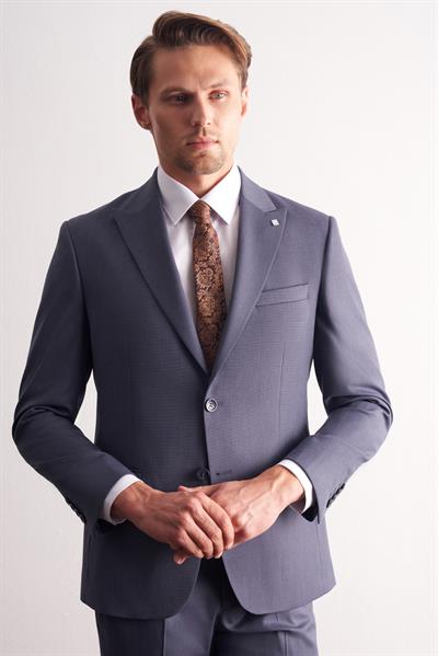 Lacivert Kırlangıç Yaka Esnek Bel 6 Drop Slim Fit Tam Astar Takım Elbise 1001255168
