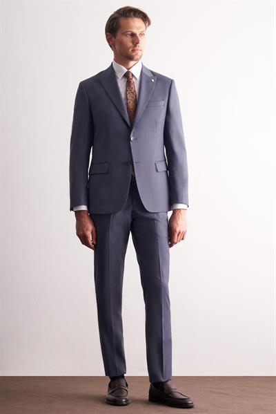 Lacivert Kırlangıç Yaka Esnek Bel 6 Drop Slim Fit Tam Astar Takım Elbise 1001255168