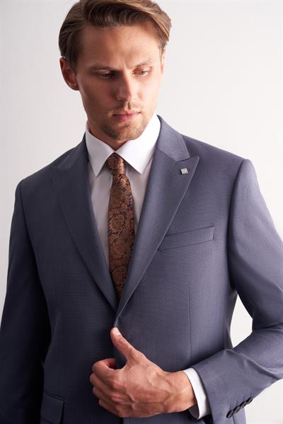 Lacivert Kırlangıç Yaka Esnek Bel 6 Drop Slim Fit Tam Astar Takım Elbise 1001255168