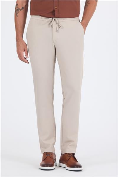 Bej Esnek Lastikli Yandan Cepli Casual Comfort Fit Jogger Pantolon 1003250210