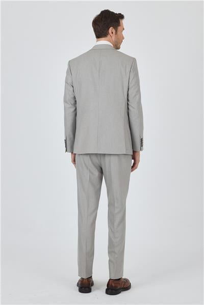 Açık Bej Mono Yaka Astarlı Çift Yırtmaç Esnek 6 Drop Comfort Fit Classic Takım Elbise 1001250161