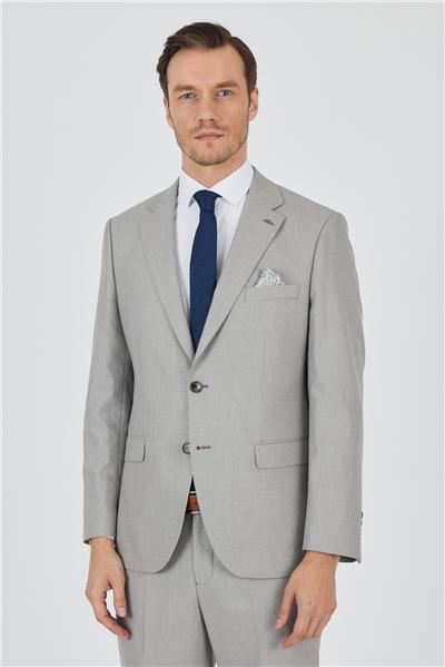 Açık Bej Mono Yaka Astarlı Çift Yırtmaç Esnek 6 Drop Comfort Fit Classic Takım Elbise 1001250161