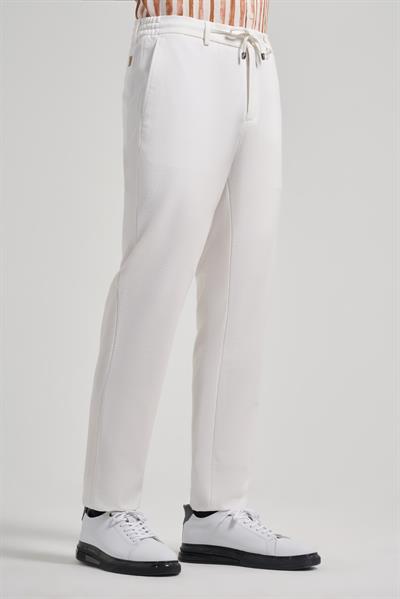 Açık Krem Esnek Yandan Cepli Classic Slim Fit Jogger Pantolon 1003240169