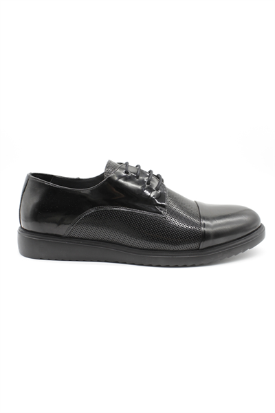Açık Siyah Hakiki Deri Ceromony Bağcıklı Tokasız Ayakkabı 1033255191