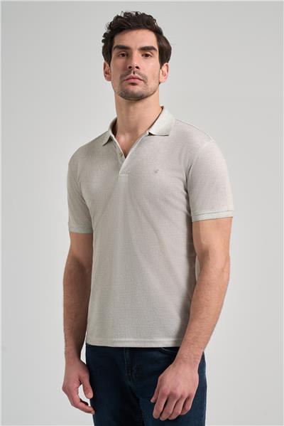 Açık Yeşil Kısa Kol Baskılı Pike Polo Yaka Cepsiz esnek Casual Slim Fit Tişört 1011250151