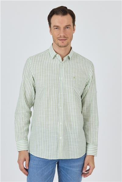 Kısalabilir kol Cepsiz Pamuk Casual Comfort Fit Gömlek 1004250128