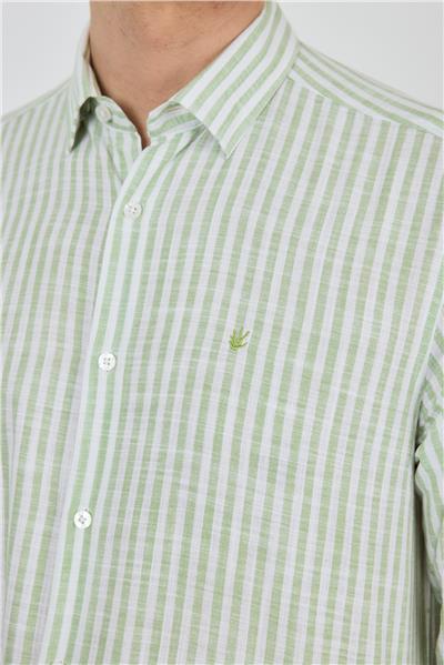 Kısalabilir kol Cepsiz Pamuk Casual Comfort Fit Gömlek 1004250128