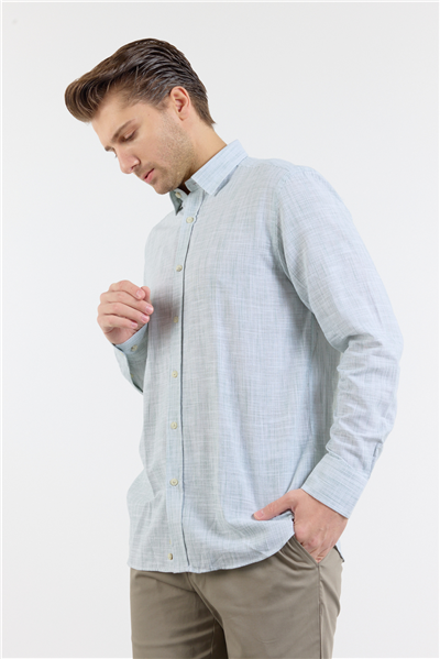 Uzun Kol Cepsiz Pamuk Casual Comfort Fit Gömlek 1004250127