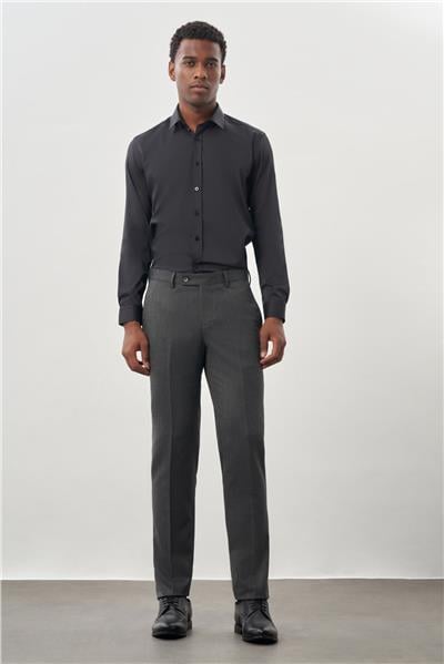 Koyu Füme Esnek Yandan Cepli Slim Fit Classic Pantolon 1003245209