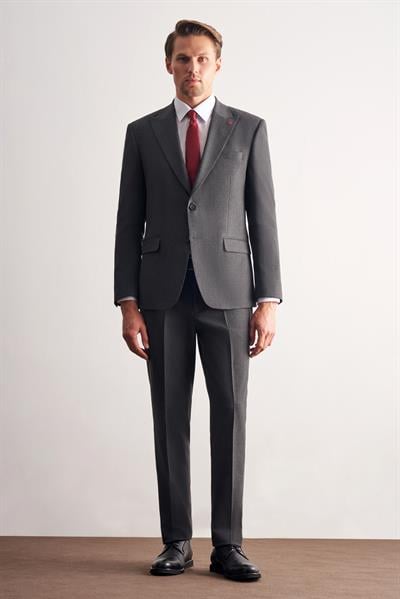 Antrasit Kırlangıç Yaka Tam Astar 6 Drop Slim Fit Takım Elbise 1001255162