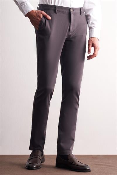 Antrasit Yan Cep Düz Paça Pamuklu Slim Fit Chino Casual Pantolon 1003255165