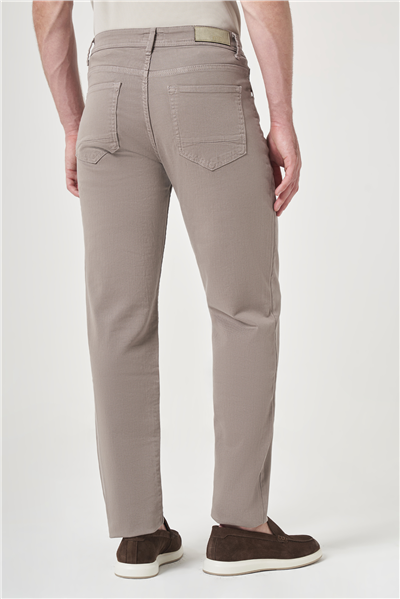 Bej 5 Cep Gabardin Slim Fit Pamuklu Denim Jean Kot Pantolon 1003260317