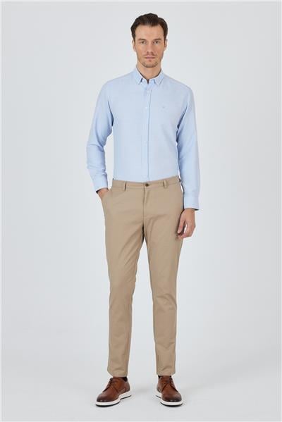 Armürlü Yan Cep Düz Paça Slim Fit Pamuklu Casual Chino Pantolon 1003250120