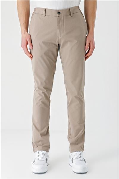 Bej Pamuklu Yandan Cepli Casual Slim Fit Jogger Pantolon 1003240206