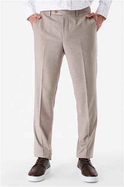 Bej Esnek Yandan Cepli Comfort Fit Classic Pantolon 1003240154