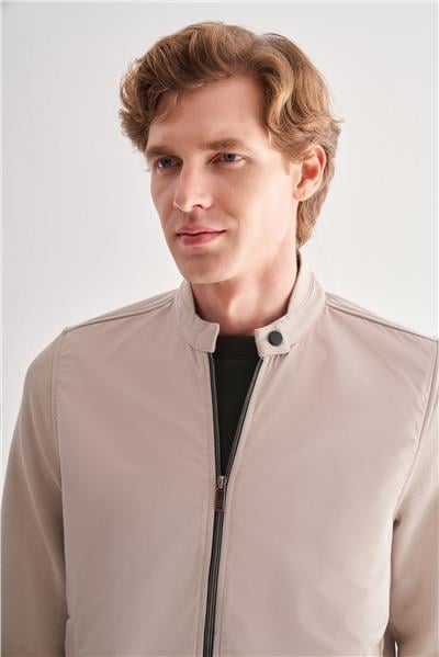 Bej Dik Yaka Cls Slim Fit  Mont 1007255127