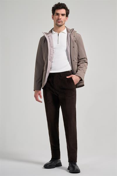 Bej Dik Yaka Yan Cep Dolum Şişme Standart Fit Casual Mont 1007245166