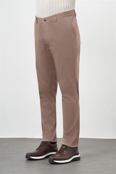 Bej Pamuklu Yandan Cepli Casual Comfort Fit Chino Pantolon 1003245164