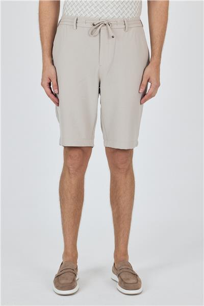 Bej Düz Esnek Gabardin Casual Şort 1016250150